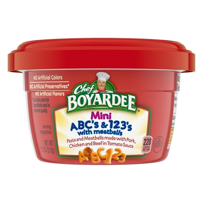 Chef Boyardee Microwavable Bowl Mini Bites Abc & 123, 12 x 7.5 oz Case - DOT product image 4