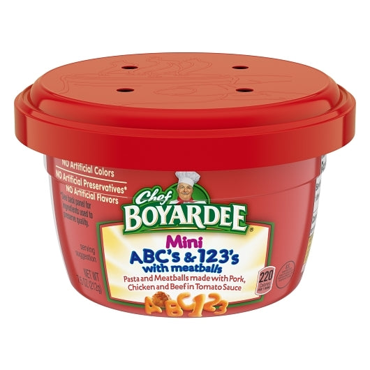 Chef Boyardee Microwavable Bowl Mini Bites Abc & 123, 12 x 7.5 oz Case - Plates Bowls