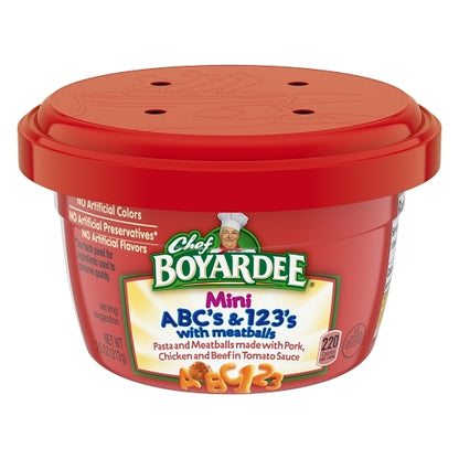 Chef Boyardee Microwavable Bowl Mini Bites Abc & 123, 12 x 7.5 oz Case - Plates Bowls