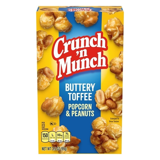Crunch N Munch Crunch'N Munch Buttery Toffee Popcorn, 12 x 3.5 oz Case - Popcorn, Pretzels & Snack Mix