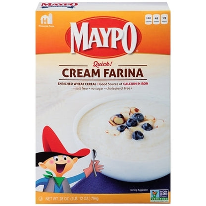 Maypo Cream Farina Cereal, 12 x 28 oz Case - Breakfast Foods
