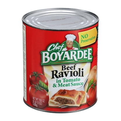 Chef Boyardee Ravioli With Tomato & Meat Sauce, 6 x 108 oz Case - DOT product image 5