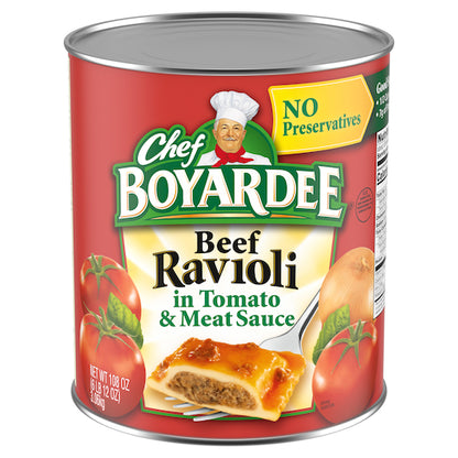 Chef Boyardee Ravioli With Tomato & Meat Sauce, 6 x 108 oz Case - Prepared Foods