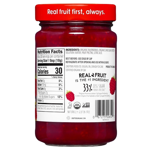 Crofters Organic PREMIUM RASPBERRY Spread, 6 x 16.5 oz Case - DOT product image 2