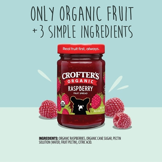 Crofters Organic PREMIUM RASPBERRY Spread, 6 x 16.5 oz Case - DOT product image 3