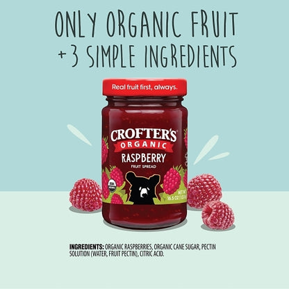 Crofters Organic PREMIUM RASPBERRY Spread, 6 x 16.5 oz Case - DOT product image 3