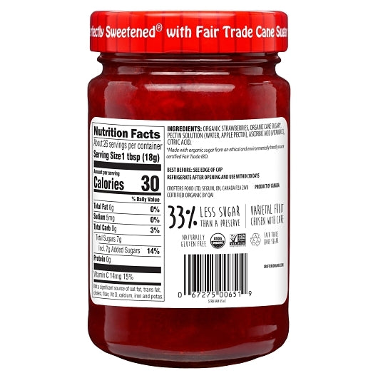 Crofters Organic PREMIUM STRAWBERRY Spread, 6 x 16.5 oz Case - DOT product image 2
