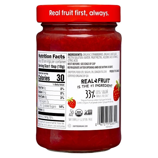 Crofters Organic PREMIUM STRAWBERRY Spread, 6 x 16.5 oz Case - DOT product image 3