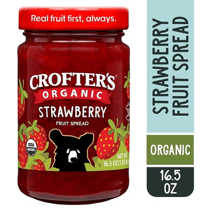 Crofters Organic Premium Strawberry Spread, 6 x 16.5 oz Case - Condiments & Sauces