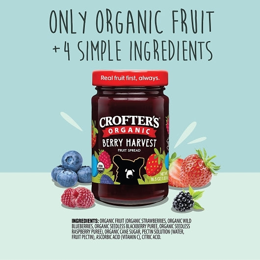 Crofters Organic SPREAD PREMIUM HARVEST BERRY, 6 x 16.5 oz Case - DOT product image 3