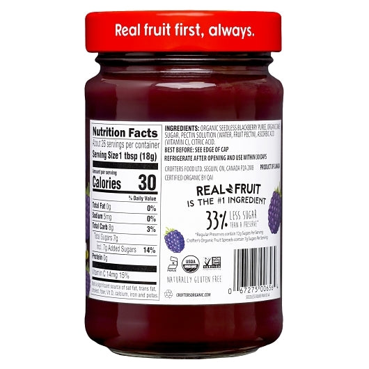 Crofters Organic Premium Blackberry Spread, 1 x 6 ct Case - Condiments & Sauces - image 2