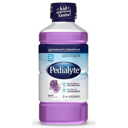 Pedialyte Beverage Flavor 1 Liter Flavored Electrolyte Solution Grape, 8 x 1 LT Case - Nutrition Drinks