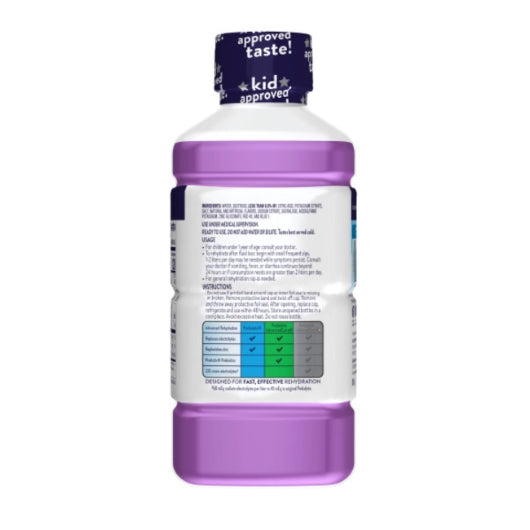 Pedialyte Beverage Flavor 1 Liter Flavored Electrolyte Solution Grape, 8 x 1 LT Case - DOT product image 5