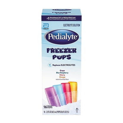 Pedialyte Assorted Freezer Pops Electrolyte Solution, 4 x 33.6 fl oz Case - Refrigeration Equipment