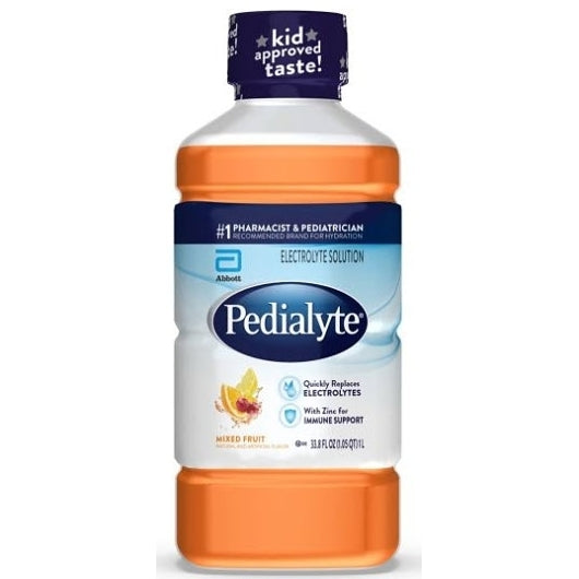Pedialyte Fruit Flavored 1 Liter Flavored Electrolyte Solution, 8 x 1 LT Case - Snacks