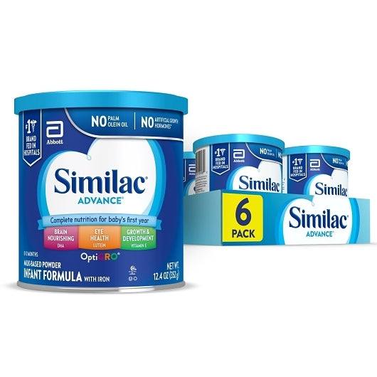 Similac Advance Non-GMO Milk-Based Powder Infant Formula Can With Iron, 6 x 12.4 oz Case - DOT product image 3
