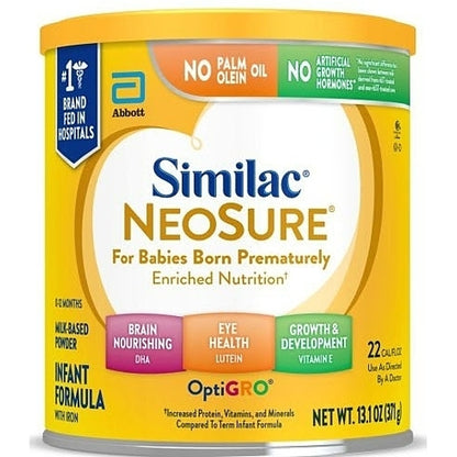 Similac Neosure Premature Milk-Based Powder Infant Formula Can With Iron, 6 x 13.1 oz Case - Baby Food