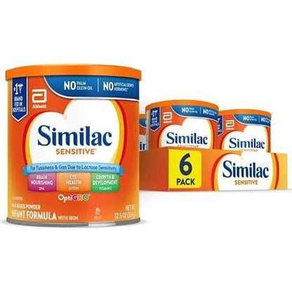 Similac Sensitive Non-GMO Milk-Based Powder Infant Formula Can With Iron, 6 x 12.5 oz Case - DOT product image 8