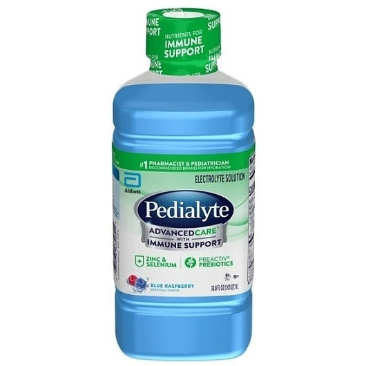 Pedialyte Advanced Care Blue Raspberry Flavored Electrolyte Solution, 8 x 1 LT Case - Snacks