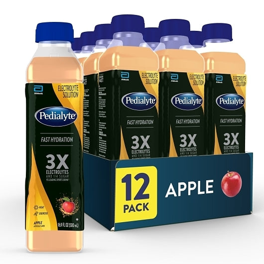 Pedialyte Apple Flavored Electrolyte Solution, 12 x 500 ML Case - GS1 closed shipping case image
