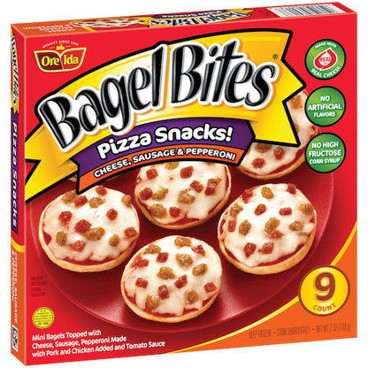 Bagel Bites Frozen Pizza & Appetizers Cheese Sausage Pepperoni 7oz (PACK OF 8) - DOT product image 8