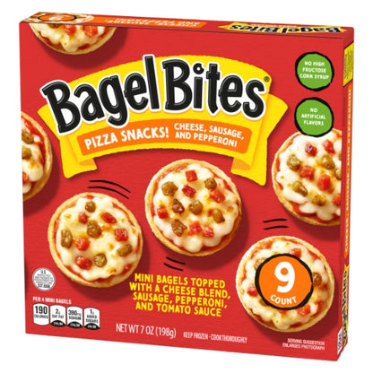 Bagel Bites Frozen Pizza & Appetizers Cheese Sausage Pepperoni 7oz (PACK OF 8) - DOT product image 4