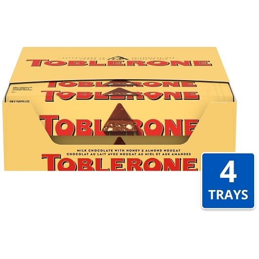 Toblerone Candy Chocolate Bar Milk Chocolate, 4 x 20 x 3.52 oz Case - Candy & Confections