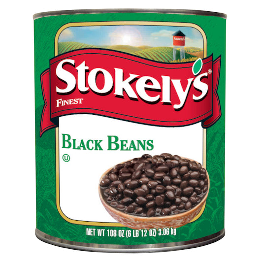 Stokely Finest Fancy Black Beans, 6 x 108 oz Case - Beans & Legumes