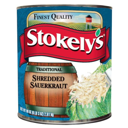 Stokely Fancy Sauerkraut Canned Cans, 6 x 99 oz Case - Fruit & Sides