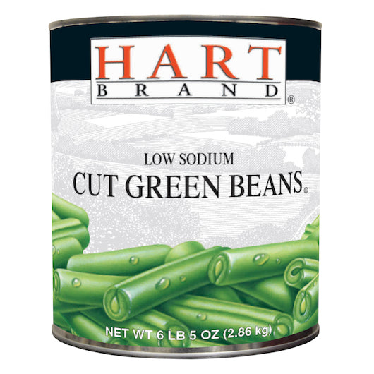 Hart 4 Sieve Cut Green Beans, 6 x 101 oz Case - Fruit & Sides
