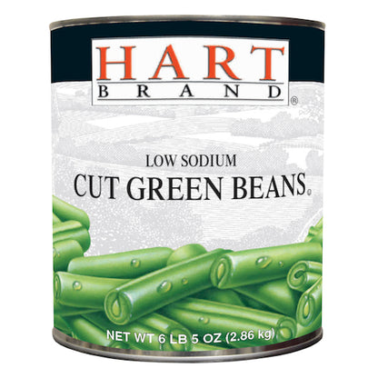 Hart 4 Sieve Cut Green Beans, 6 x 101 oz Case - Fruit & Sides