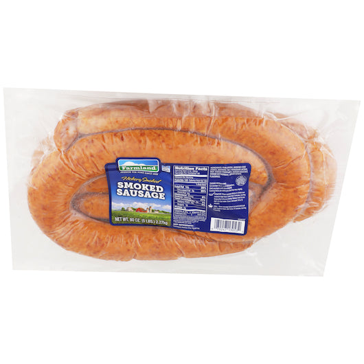 Smithfield Farmland Gold MedalRegular Smoked Sausage, 3 x 3.33 lb Case - Frozen Meat & Seafood