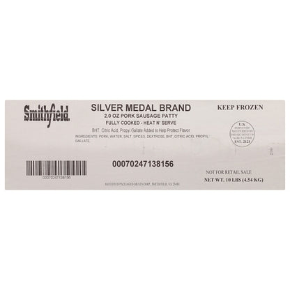 Farmland Silver Medal Farmland Fully Cooked Silver Medal Sausage Patty, 1 x 10.88 lb Case - DOT product image 8
