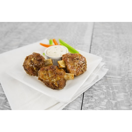KC Wild Mini Farmland Wild Mini Individual Quick Frozen Fully Cooked Pork Wings, 2 x 5.5 lb Case - Frozen Meat & Seafood