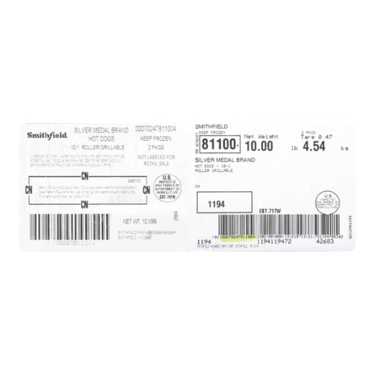 Farmland Gold Medal Hot Dog Meat Silver Medal, 2 x 5.031 lb Case - DOT product image 7