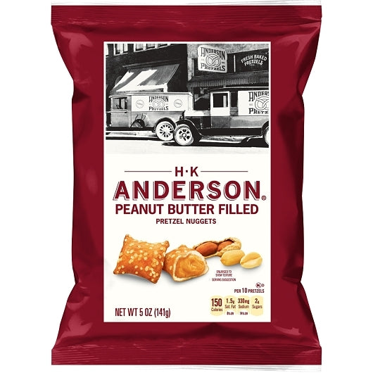 H.K. Anderson All Natural Peanut Butter Nugget Pretzels, 12 x 5 oz Case - Snacks