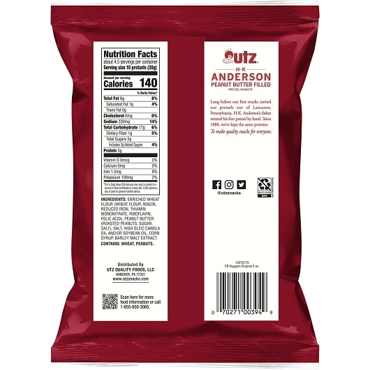 H.K. Anderson All Natural Peanut Butter Nugget Pretzels, 12 x 5 oz Case - DOT product image 5