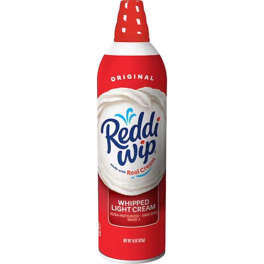Reddi Wip Real Cream Light Whipped Topping, 12 x 15 oz Case - Bakery & Desserts