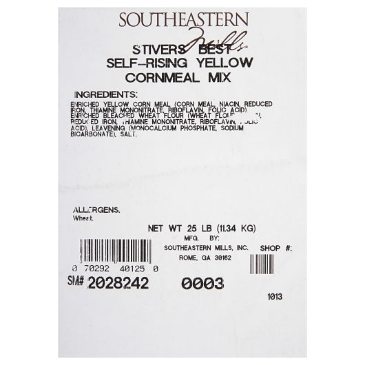 Stiver's Best Self Rising Plain Yellow Corn Meal, 1 x 25 lb Case - DOT product image 5