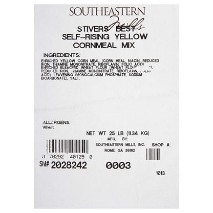 Stiver's Best Self Rising Plain Yellow Corn Meal, 1 x 25 lb Case - DOT product image 5