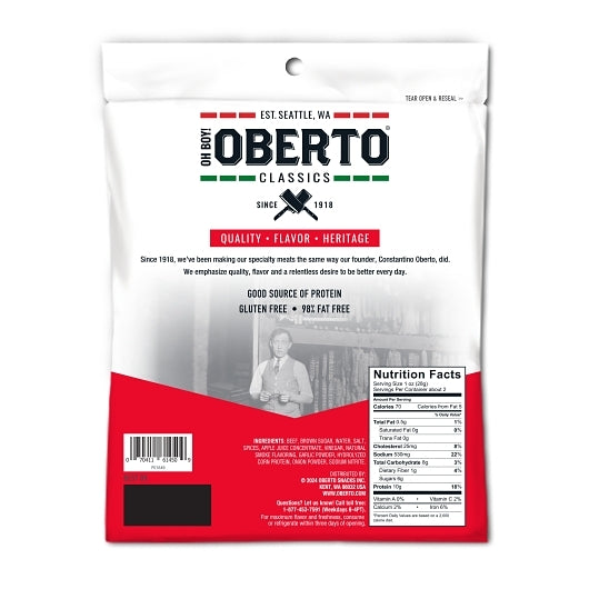 Oberto Spicy Thin Style Beef Jerky, 8 x 2.2 oz Case - Meat Snacks - image 2