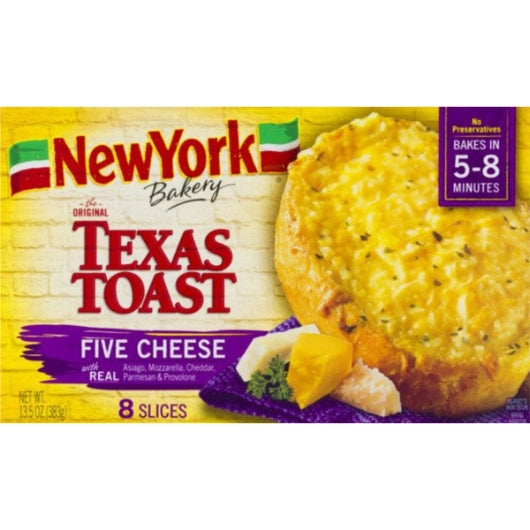 New York Five Cheese Texas Toast, 12 x 13.5 oz Case - Breads, Rolls & Buns