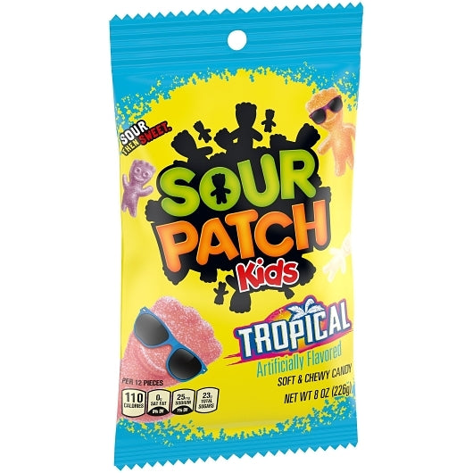 Sour Patch Kids Fat Free Tropical Soft Candy Peg Bag, 12 x 8 oz Case - DOT product image 2
