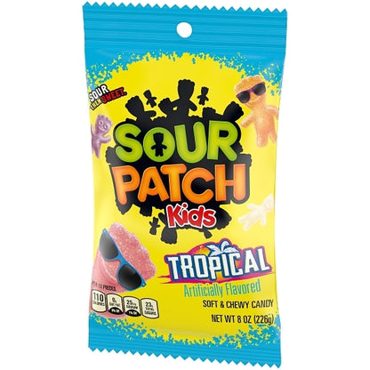 Sour Patch Kids Fat Free Tropical Soft Candy Peg Bag, 12 x 8 oz Case - DOT product image 3