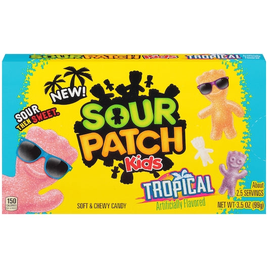 Sour Patch Fat Free Tropical Soft Candy Box, 12 x 3.5 oz Case - Candy & Confections