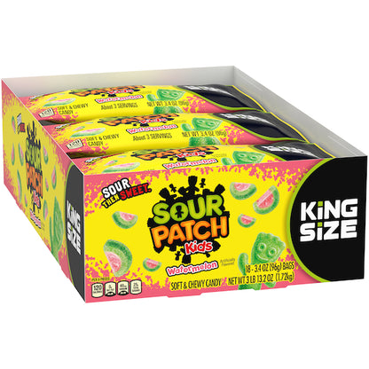 Sour Patch Watermelon Fat Free Soft Candy Gummy Candy King Size, 8 x 18 x 3.4 oz Case - DOT product image 5