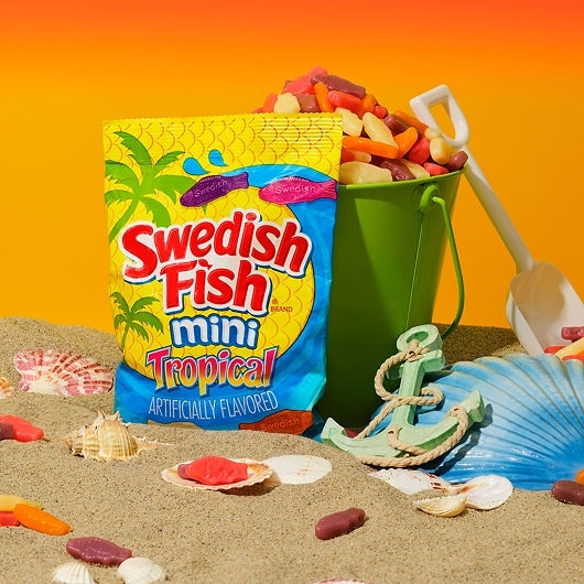 Swedish Fish Fat Free Tropical Soft Candy, 12 x 8 oz Case - Alternate product angle or state