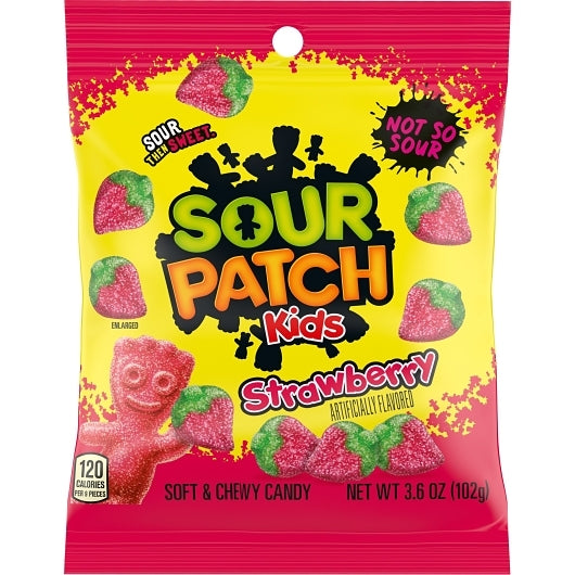 Sour Patch Kids Strawberry Candy Peg Bag, 12 x 3.6 oz Case - Candy & Confections - image 2
