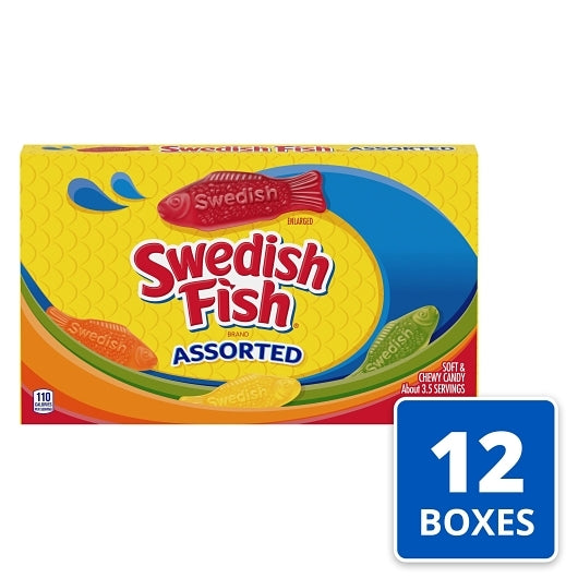 Swedish Fish Assorted Box Candy, 12 x 3.5 oz Case - Candy & Confections