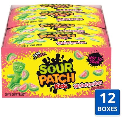 Sour Patch soft Watermelon Gummy Candy, 12 x 24 x 2 oz Case - Candy & Confections